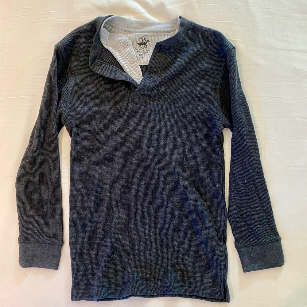 Beverly‎ Hills Polo Club layered Navy Blue Henley Shirt